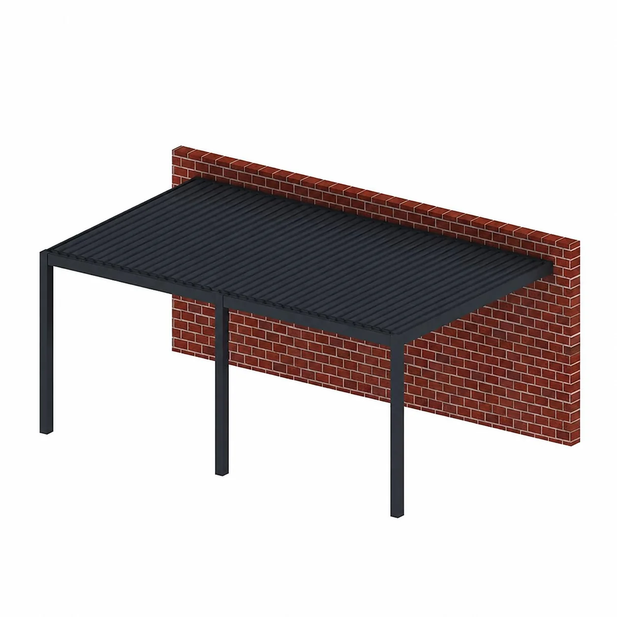 Motorized aluminum louvered pergola with an adjustable roof for residential and commercial projects