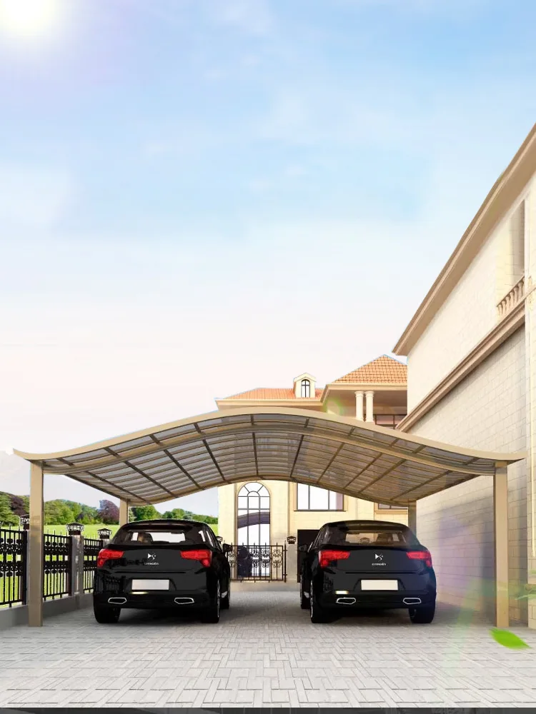 Double aluminum carport for vehicle parking