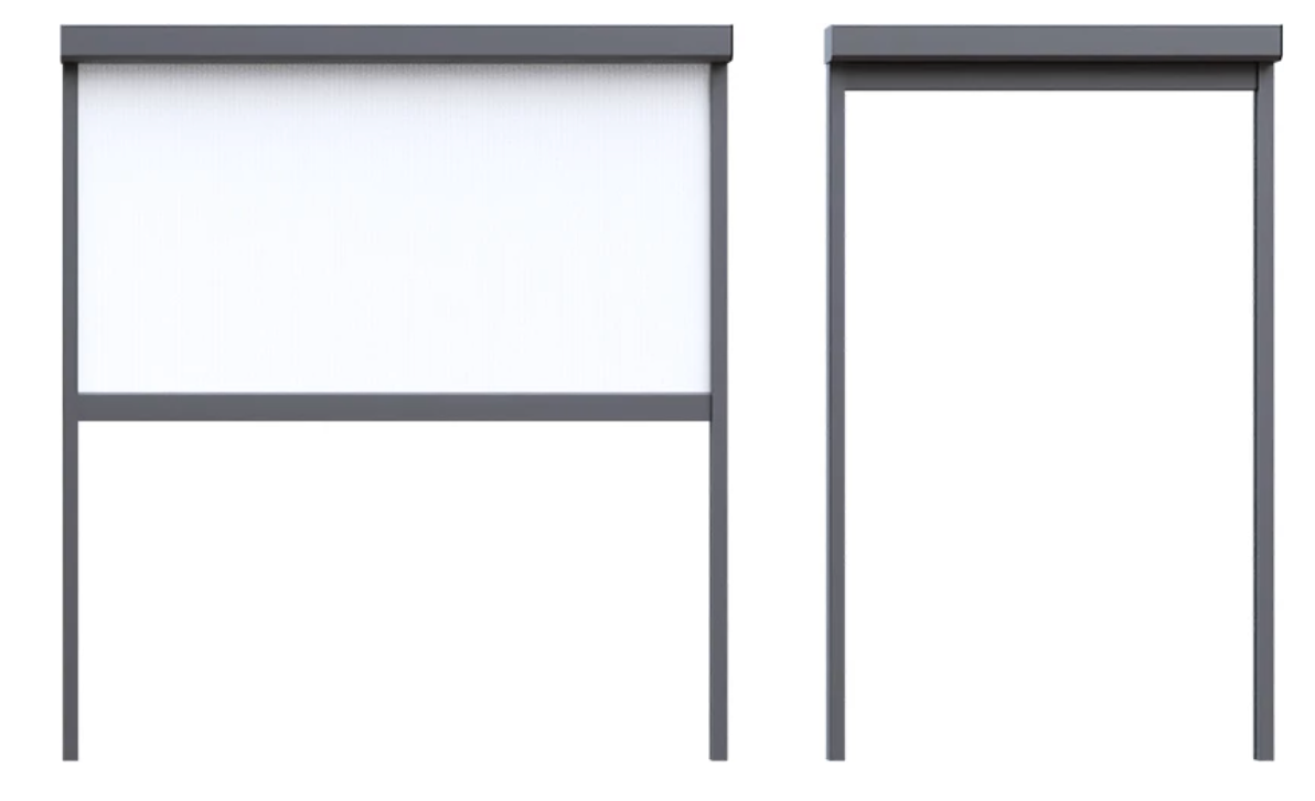 Retractable zip screen blind operating positions