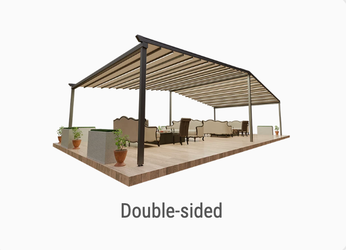 Double-sided retractable roof installation