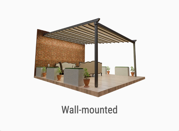 Wall-mounted retractable roof installation