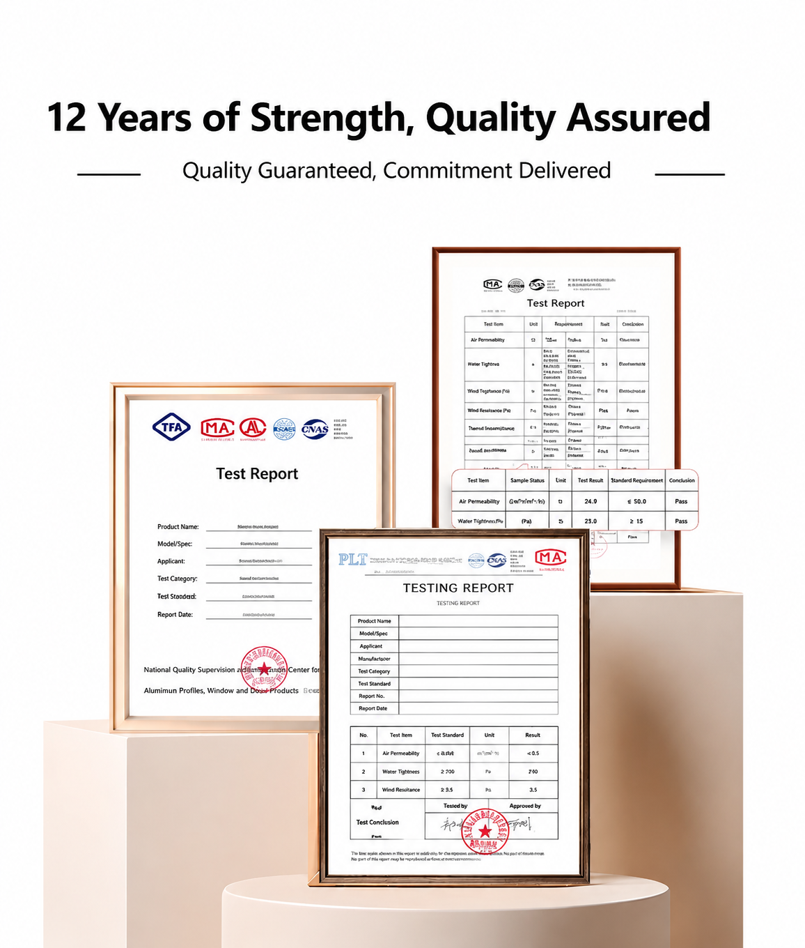 LINGYUE product testing reports and quality assurance documentation for aluminum outdoor shading systems