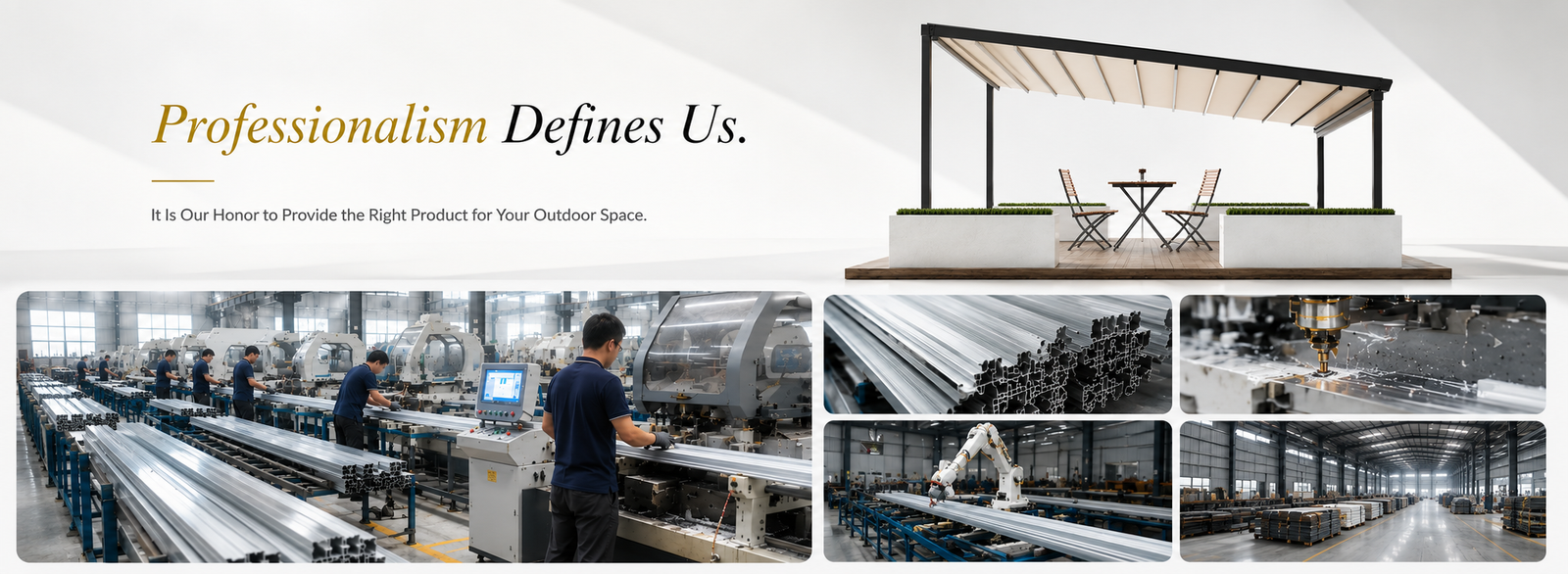 Modern aluminum pergola outdoor application