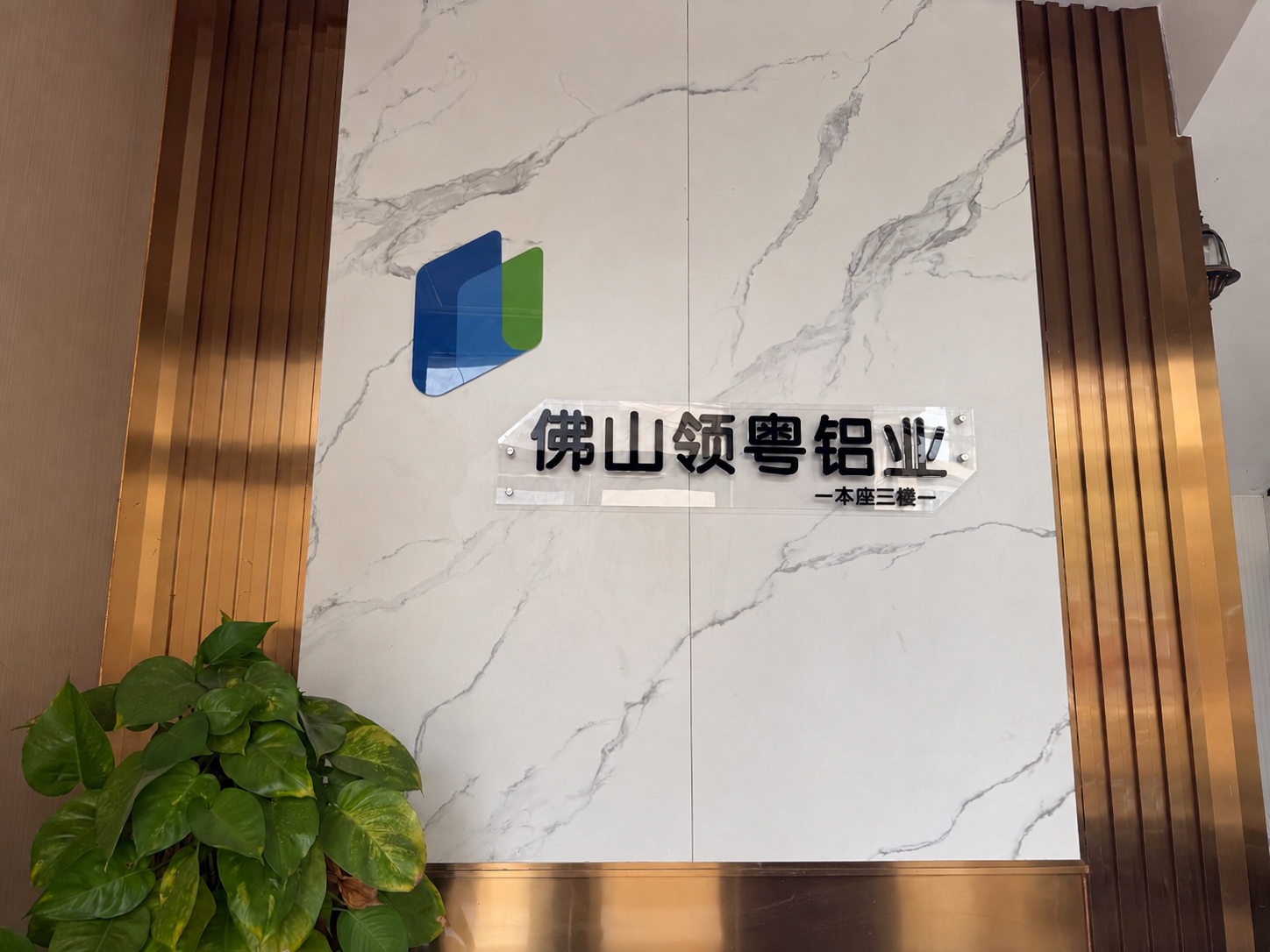 LINGYUE Foshan company reception wall and corporate identity